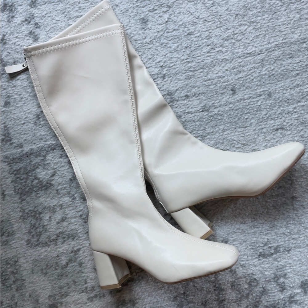 Knee High Boots - Ivory